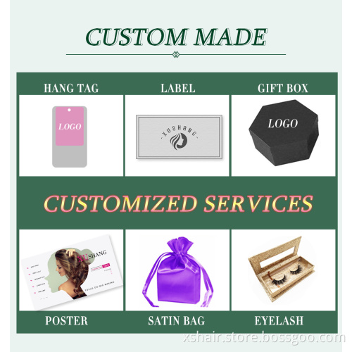 Hair Factory Customized Brand Name Printed Hang Tag Hair Bundles Satin Bag Colorful Logo Label For Wig